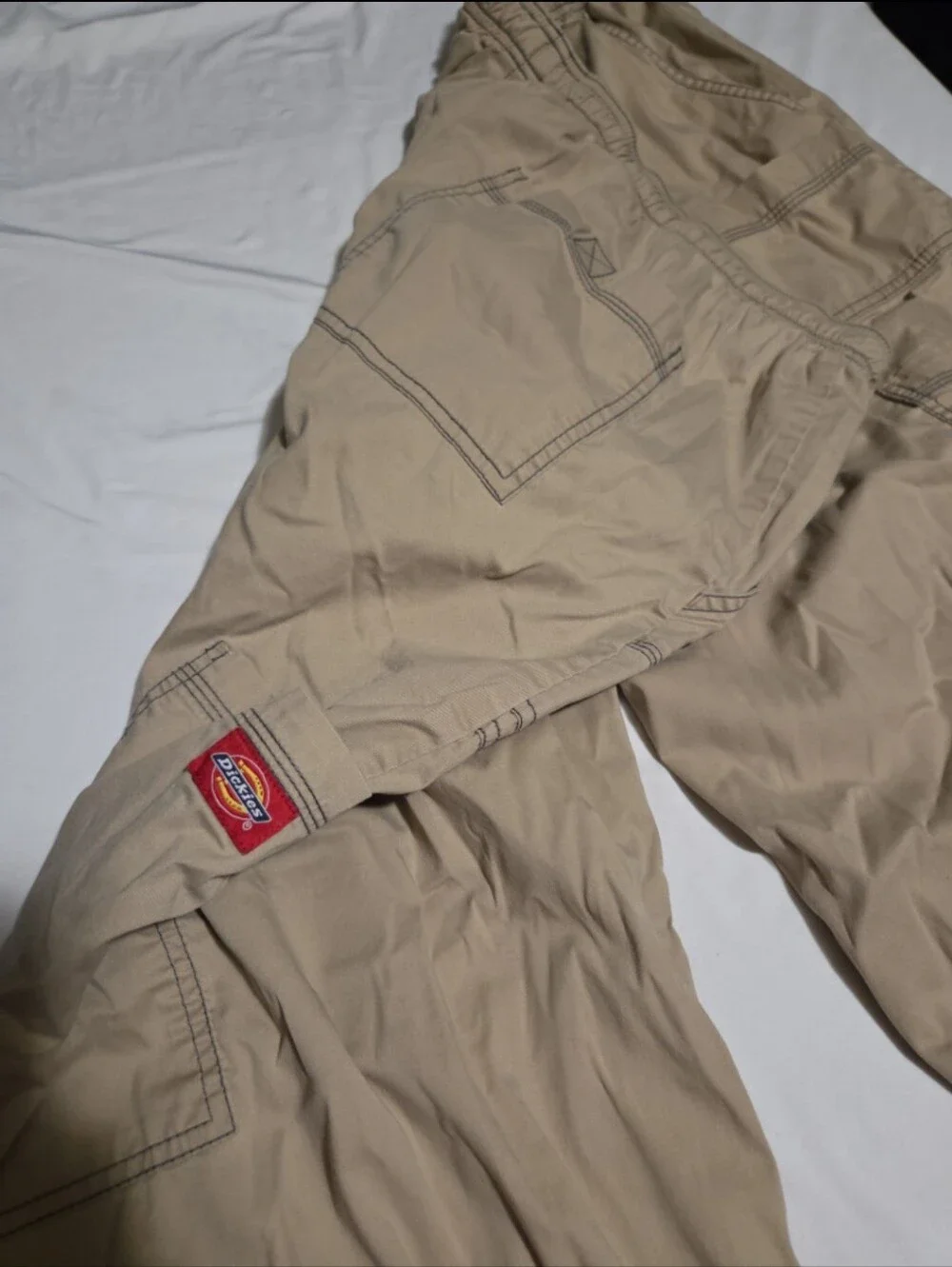 Dickies mens 40x32 khaki cargo thin pants #19